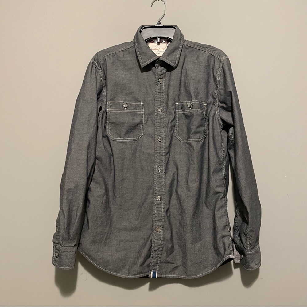 Original Weatherproof Vintage Shirt Men’s Medium Gray Long Sleeve Button Up